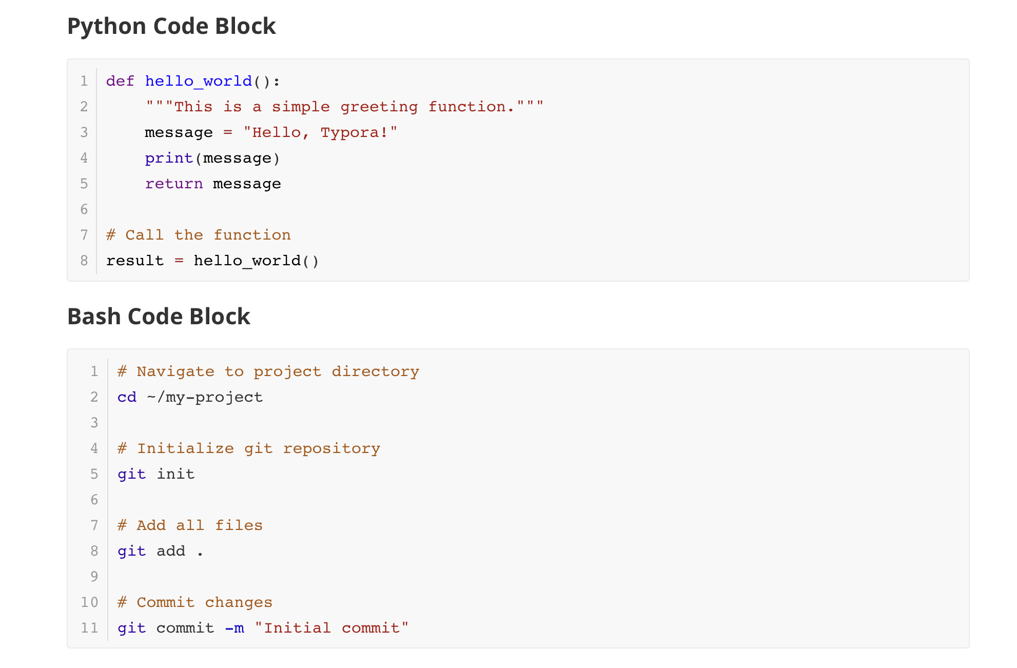 Code Block with Syntax Highlighting